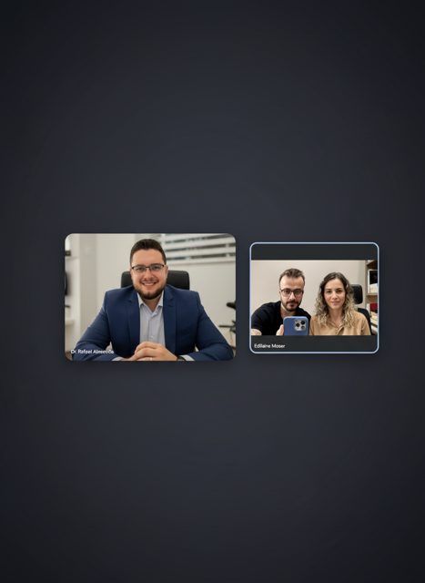 Nutricionista Dra. Laine Moser em atendimento com Rafael Almeida